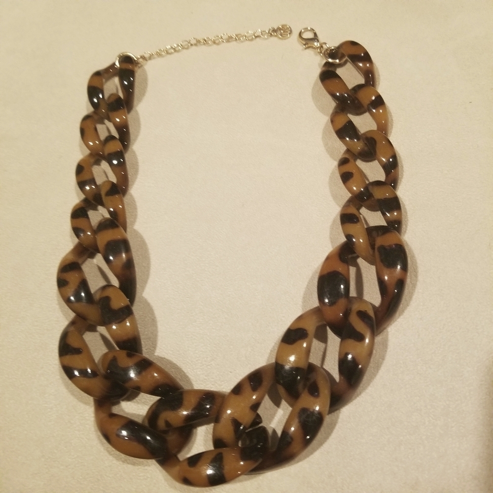 Faux Turtle Shell -  Chocker Style Necklace